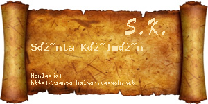Sánta Kálmán névjegykártya