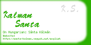 kalman santa business card